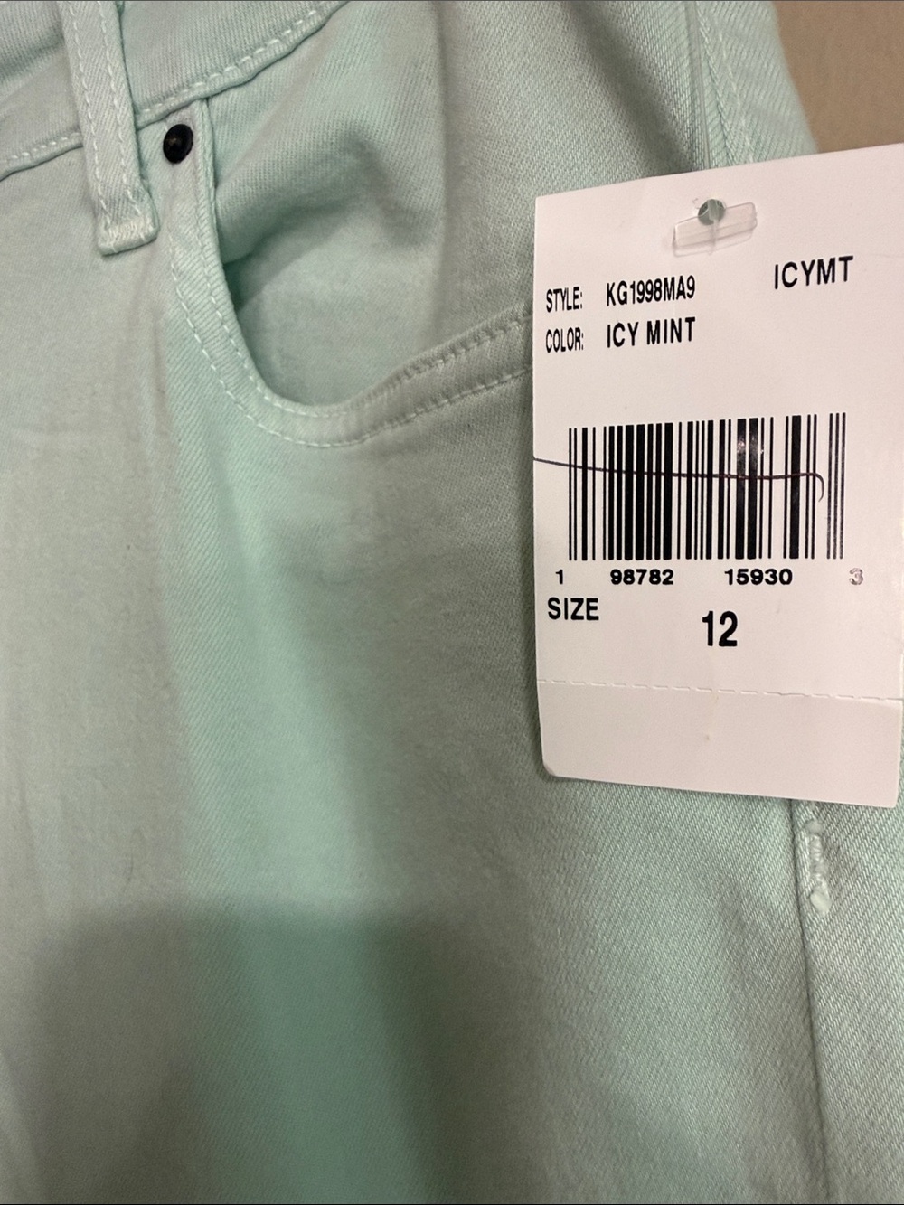 Kut from the Kloth Charlotte High Rise Wide Leg in Icy Mint - Picture 3 of 7